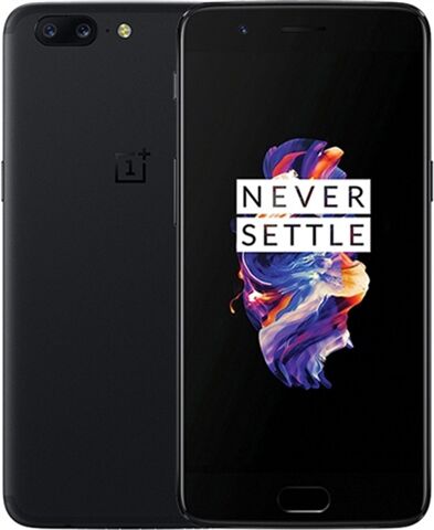 Refurbished: OnePlus Five/5 64GB Midnight Black, Unlocked B