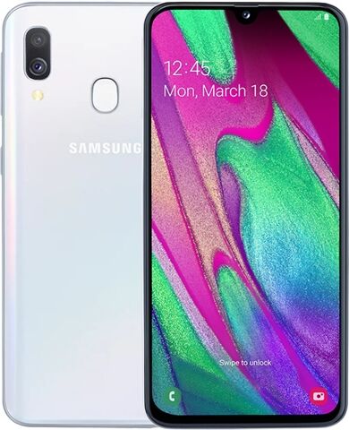 Refurbished: Samsung Galaxy A40 Dual Sim 64GB White, Unlocked C