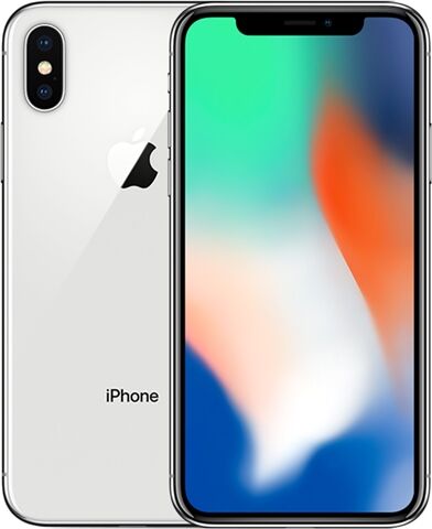 Refurbished: Apple iPhone X 64GB Silver, 3 B