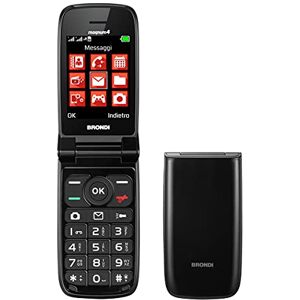 Brondi Magnum 4 Telefono Cellulare Maxi Display, Tastiera Fisica Retroilluminata, Dual Sim, 1.3 MP, Li-ion 800 mAh, Flip Attivo, Nero