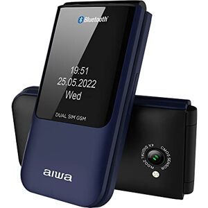 Aiwa trends4cents  FP-24DB BLAU Telefono cellulare per anziani, pieghevole, Dual SIM, display a colori, SOS, chiamata d'emergenza, 32 MB ROM, 32 MB RAM, GPRS, GSM