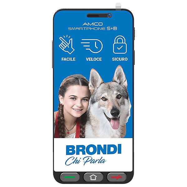 brondi amico smartphone s+b, 16 gb, black