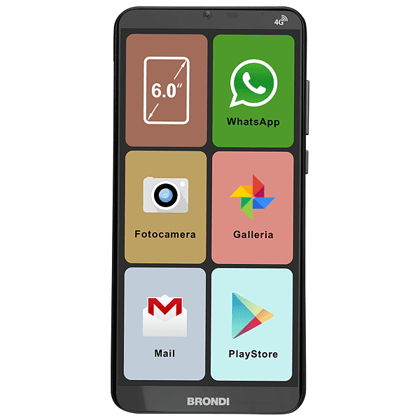 brondi amico smartphone xl, 16 gb, black