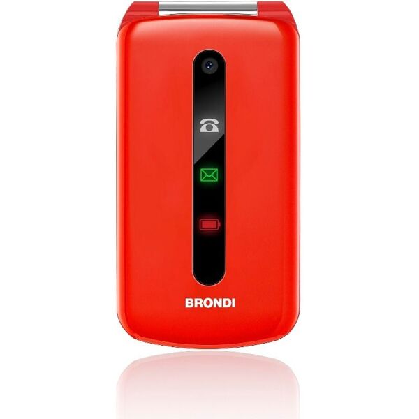 brondi 10275072 president - telefono cellulare dual sim display 3 batteria 800 mah fotocamera con radio fm e bluetooth colore rosso - 10275072