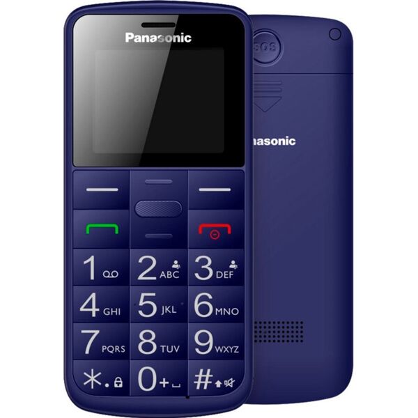 panasonic kx-tu110ex kx-tu110 - telefono cellulare display 1.7 dual sim con tasti grandi sos bluetooth colore blu - kx-tu110ex