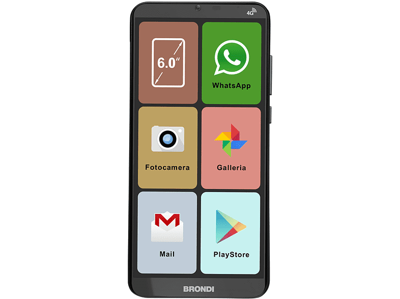 brondi amico smartphone xl, 16 gb, black