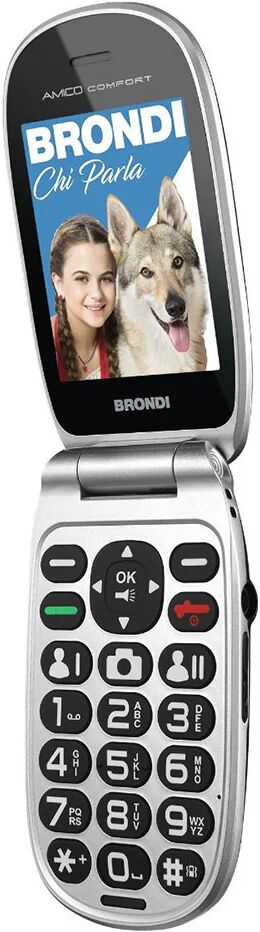 Brondi Amico Comfort 7,11 cm (2.8) Nero, Argento Telefono per anziani