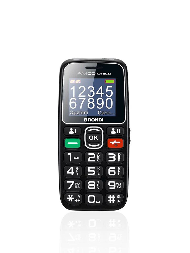 Brondi Amico Unico 4,57 cm (1.8) Nero Telefono di livello base