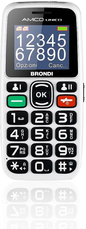 Brondi Amico Unico 4,57 cm (1.8) Nero, Bianco Telefono di livello base