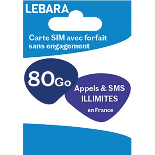 Lebara SIM-kaart + mobiel abonnement 80 GB met onbeperkt bellen en sms'en Frankrijk €9,99