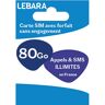 Lebara SIM-kaart + mobiel abonnement 80 GB met onbeperkt bellen en sms'en Frankrijk €9,99
