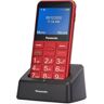 Panasonic KX-TU155 telefon komórkowy dla seniora (połączenia priorytetowe, czytelny ekran 2.4", podświetlane przyciski, jasna latarka LED), czerwony