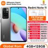 Xiaomi-Celular Redmi Note 11  ROM Global  4GB + 128GB  Helio G88 Octa Core  Tela AMOLED 90Hz