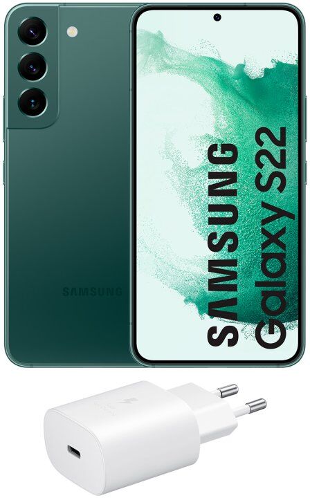 Samsung galaxy s22 5g 128gb verde libre + cargador 25w