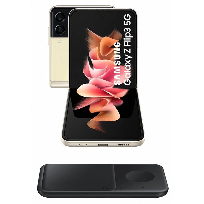 Samsung galaxy z flip3 5g 8gb/128gb 6.7'' bege + wireless charger duo