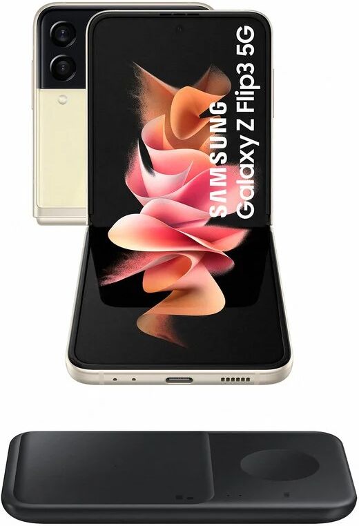 Samsung galaxy z flip3 5g 8gb/256gb 6.7'' bege + wireless charger duo