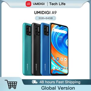 UMIDIGI A9 Android 11 Global Version 13MP AI Triple Camera 3GB 64GB Helio G25 Octa Core 6.53" HD+ 5150mAh Dual SIM Cellphone