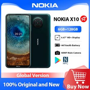 Nokia X10 5G Smartphone 6GB 128GB 6.67 inch FHD+ Display 4470mAh Battery Snapdragon 480 IP52 48MP Quad Camera 2 SIM Card