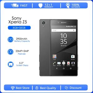 Sony Xperia Z5 E6653 Refurbished-Original Unlocked Phone 32GB 3GB RAM GSM 4G LTE Android Octa-core 5.2 " 23MP 2160p Cellphone