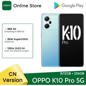 OPPO K10 Pro 5G Smartphone Snapdragon 888 8GB 256GB 6.62 120Hz AMOLED 50MP Camera 80W SuperVOOC 5000mAh Google Phone