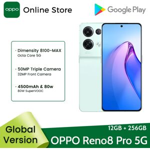 OPPO Reno 8 Pro Global Version 5G Smartphone 12GB 256GB MTK Dimensity 8100-Max 120Hz AMOLED Display 50MP Camera 80W SUPERVOOC