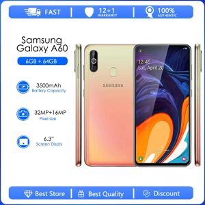 Samsung Galaxy A60 A606Y A6060 Refurbished-Original Unlocked 128GB 6GB RAM Android Wi-Fi 32MP 6.3''  charging 4G Cellphone