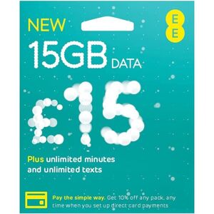 EE NETWORK EE 15GB Pay as You Go SIM Card