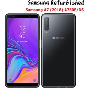 Samsung Refurbished Android Cell Phone A7 (2018) A750F/DS Smartphone 64GB 4GB RAM Dual SIM Mobile Phones 3300mAh, 24MP, 6.0"