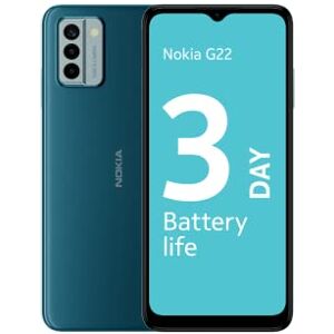 Nokia G22 6.52” HD+ Smartphone, Android 12, 4GB/128GB Storage, 50MP AI camera, 3-Day Battery, QuickFix repairability, 2 years OS upgrades, 3 years security updates, 3-year warranty, Dual-SIM - Blue