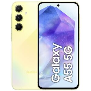 SAMSUNG Galaxy A55 5G, Factory Unlocked Android Smartphone, 128GB, 8GB RAM, 2 day battery life, 50MP Camera, Awesome Lemon, 3 Year Manufacturer Extended Warranty (UK Version)