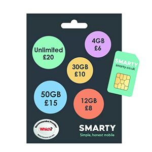 SMARTY SIM from only &#163;6 for 4GB to &#163;15 for 50GB, Unlimited Calls and Texts Included, Affordable, NO Credit Checks, NO Contract, Pay when you Activate SIM