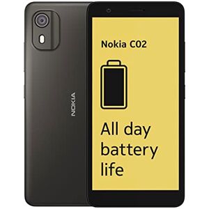 Nokia C02 5.45" Dual SIM Smartphone, Android 12 (Go edition) - 5MP Rear / 2MP Front Camera, Portrait Mode, 2GB RAM/32GB ROM, Tough build quality with IP52 Rating, 3000mAh battery - Charcoal