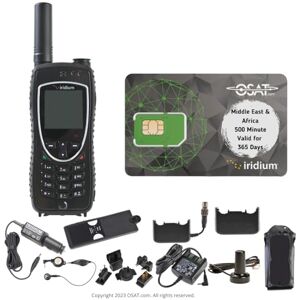 OSAT Iridium 9575 Extreme Satellite Phone Telephone & Prepaid SIM Card with Middle East & Africa 500 Minutes / 365 Day Validity - Voice, Text Messaging SMS Global Coverage