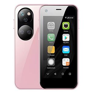 Hipipooo Mini 3G Unlock Mobile Phone 2.5 Inch Android 6.0 Smartphone 1GB RAM 8GB ROM Dual SIM 1580mAh 30W+500W Camera for kids(Pink)
