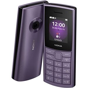 Nokia 110 4G Feature Phone With Camera, Bluetooth, FM radio, MP3 player, MicroSD, Long-Lasting Battery, and Pre-loaded Games, Dual Sim - Purple