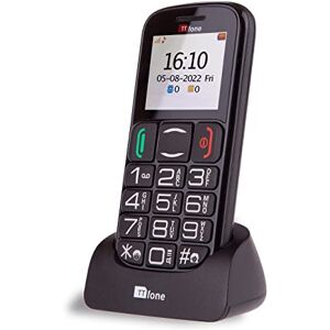 TTfone Mercury 2 TT200 EE Pay As You Go Big Button Basic Senior UK Sim Free Mobile Phone with Dock - Black