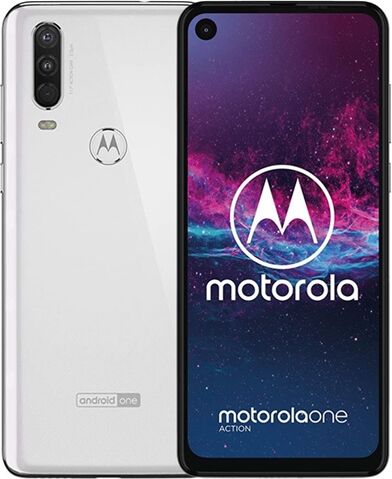 Refurbished: Motorola One Action Dual Sim 128GB White, Unlocked B