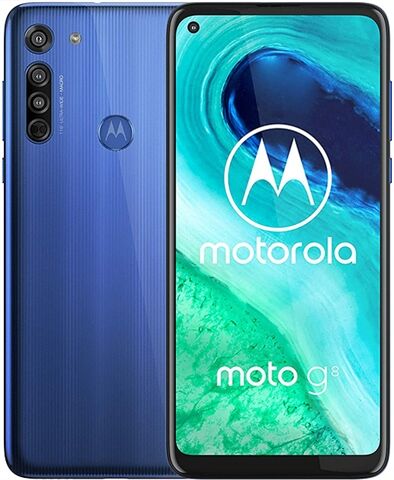 Refurbished: Motorola Moto G8 64GB Neon Blue, Unlocked C