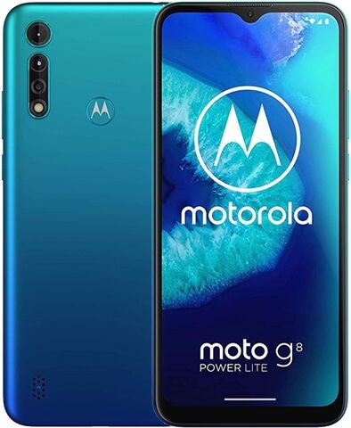 Refurbished: Motorola Moto G8 Power Lite 64GB Arctic Blue, Unlocked B