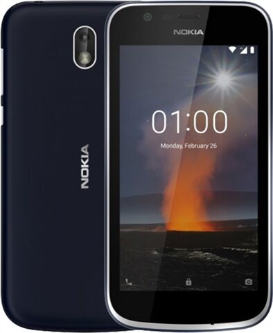 Refurbished: Nokia 1 8GB Dark Blue, Vodafone B