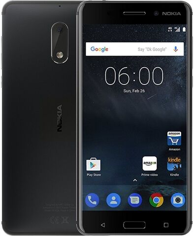 Refurbished: Nokia 6 32GB Black, Unlocked B