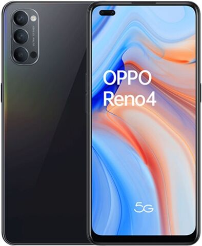 Refurbished: Oppo Reno4 5G 128GB Space Black, Unlocked A