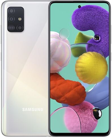 Refurbished: Samsung Galaxy A51 128GB Prism Crush White, Unlocked B