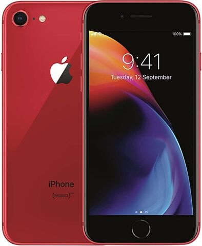 Refurbished: Apple iPhone 8 128GB Product Red, Unlocked C