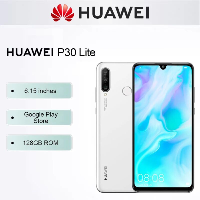 HUAWEI P30 Lite Smartphone Android 128GB ROM 6.15 inch 48MP+32MP Google Play Store Unlocked Global version Mobile phones