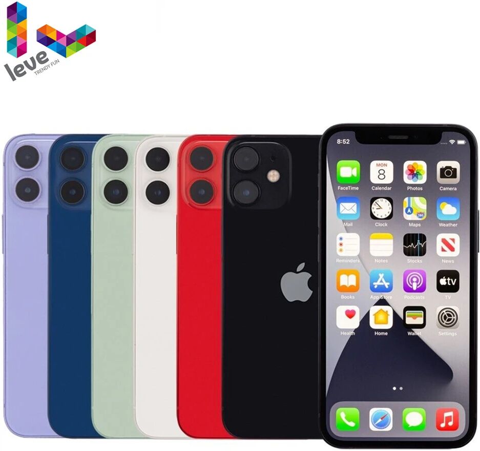 Used Apple iPhone 12 Mini Unlocked CellPhone 5.4" 4GB RAM 64/128/256GB ROM Hexa Core A14 IOS 12MP Face ID NFC 5G Mobile Phone