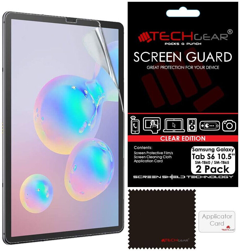 TECHGEAR 2 Pack Galaxy Tab S6 10.5" Screen Protectors (SM-T860 / SM-T865), Ultra