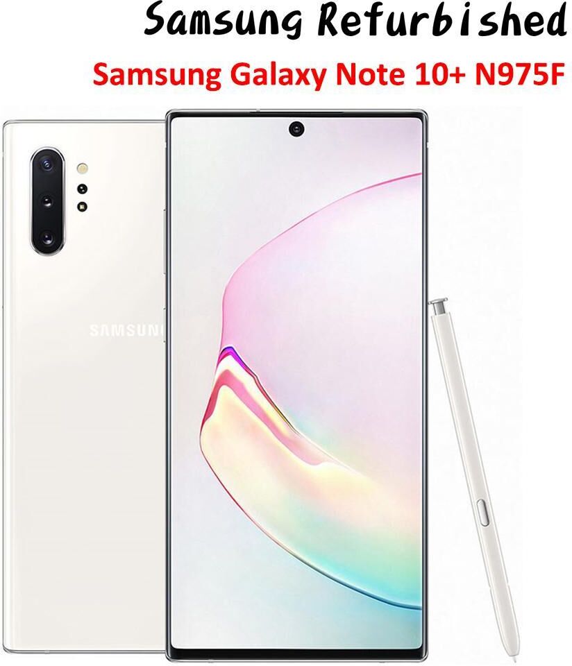 Samsung Refurbished Samsung Galaxy Note 10+ N975F 12GB RAM 256GB ROM Smartphones 6.8 Inch Unlocked Android MobilePhone European Version Single SIM