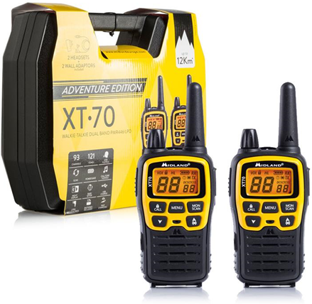 Midland XT70 Adventure ricetrasmittente 93 canali 433.075 - 446.09375 MHz Nero, Giallo