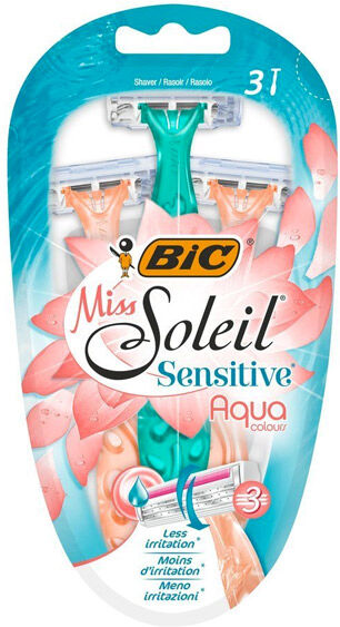 BIC Miss Soleil Sensitive Aqua Rasoirs Jetables 3 Lames 3 unités